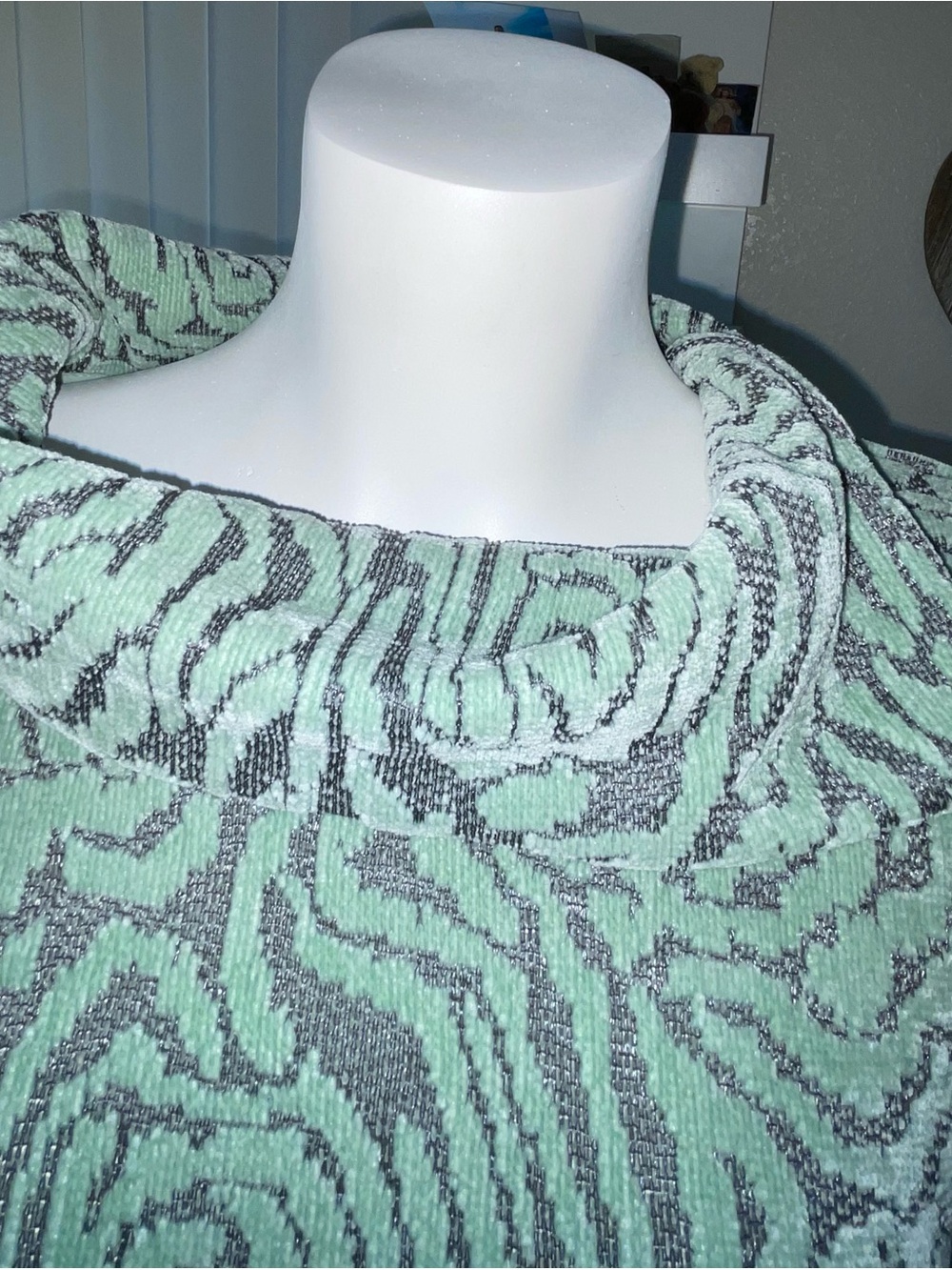 Ruby Rd. Mint Green Patterned Cowl-Neck Tunic - Picture 5 of 8